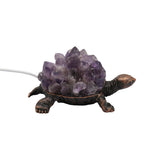 Gemstone chip turtle shape Lamp antique copper Base cold light  USB cable Lamp