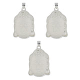 Pink/ white / Black Glass Buddha Head carving pendant in silver and gold metal color