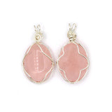 Rose quartz/tiger eye/black agate /amethyst/fluorite/green aventurine gemstone pendant with silver and copper color metal