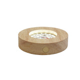 wooden base tray white/yellow / multi-color light table lamp with a USB cable