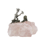 Rainbow fluorite/ Rose quartz/ Amethyst cluster Miner ornaments
