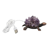 Gemstone chip turtle shape Lamp antique copper Base cold light  USB cable Lamp
