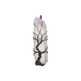 Angel aura crystal points tree pendant with silver /copper plated metal
