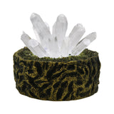 Rock quartz point flower lamp with resin base come with USD Cable with 3lights setting