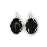 Rose quartz/tiger eye/black agate /amethyst/fluorite/green aventurine gemstone pendant with silver and copper color metal