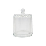 Glass container with wooden base lamp white/yellow / multi-color light table lamp with a USB cable