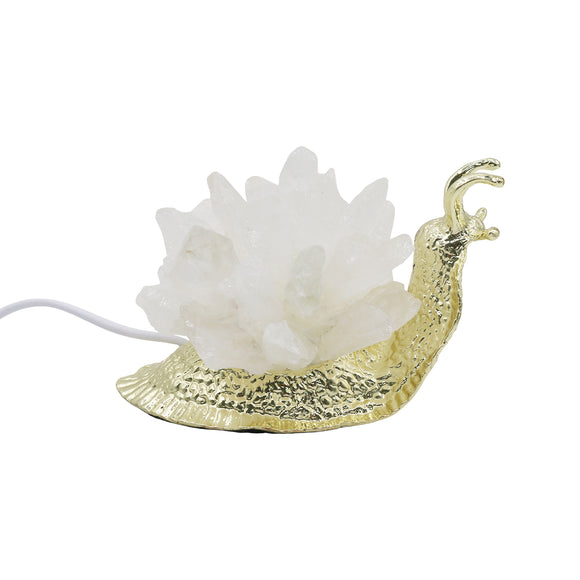 Icicle Quartz snail lamp gold tone color base cold light USD cable lamp