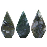 Moss agate teardrop natural stone