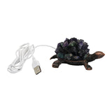 Gemstone chip turtle shape Lamp antique copper Base cold light  USB cable Lamp