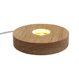 Chargeable wooden base tray white/yellow / multi-color light table lamp with a USB cable