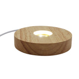 Chargeable wooden base tray white/yellow / multi-color light table lamp with a USB cable