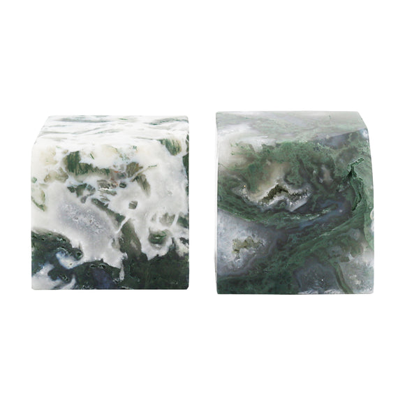Moss agate cubes