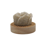 Rock Quartz Rose wooden base table lamp with a USB cable