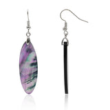 Abalone paua acrylic earring with 5 shape and silver color metal
