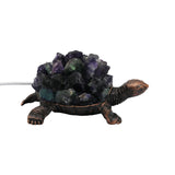 Gemstone chip turtle shape Lamp antique copper Base cold light  USB cable Lamp