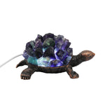 Gemstone chip turtle shape Lamp antique copper Base cold light  USB cable Lamp