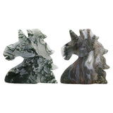Moss Agate Unicorn Head
