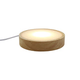 Chargeable wooden base tray with white plastic cover white/yellow / multi-color light table lamp with a USB cable