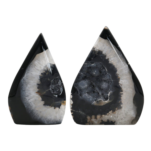Black agate teardrop piece