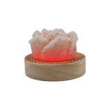 Rock Quartz Rose wooden base table lamp with a USB cable