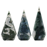 Moss agate Spire for decoration