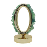 Green Fluorite Oval lamp with gold tone acrylic base come with USB cable