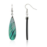 Abalone paua acrylic earring with 5 shape and silver color metal
