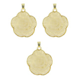 White/ pink glass flower pendant with gold and silver color metal