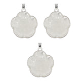 White/ pink glass flower pendant with gold and silver color metal