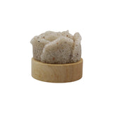 Rock Quartz Rose wooden base table lamp with a USB cable