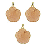 White/ pink glass flower pendant with gold and silver color metal