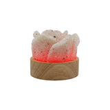 Rock Quartz Rose wooden base table lamp with a USB cable
