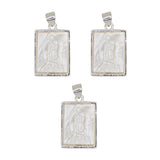 3 carvings White mother of pearl Virgin Mary Pendant with silver and gold color metal