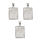 3 carvings White mother of pearl Virgin Mary Pendant with silver and gold color metal