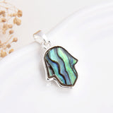 Abalone Paua Hand Pendant Silver Plated, Small Size, PND4151AB