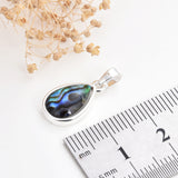 Abalone Paua Teardrop Pendant Silver Plated, Small Size, PND4153AB