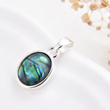 Abalone Paua Oval Pendant Silver Plated, Small Size, PND4155AB