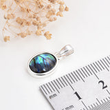 Abalone Paua Oval Pendant Silver Plated, Small Size, PND4155AB