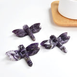 2.5'' Size Chevon Amethyst Dragonfly Carvings，DFL0001AT