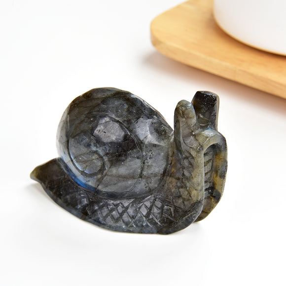 3inch Labradorite Snails Carvings, SNL3001LB