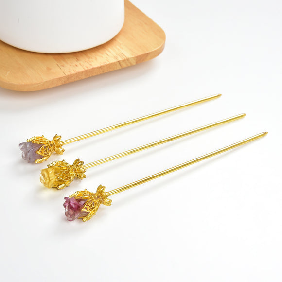 Gemstone Gold Plated Small Flowers. FLW0001XX