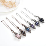 Gemstone Pendlums with Silver&Copper Plated Antique Design, PNM0015XX