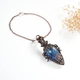 Gemstone Pendlums with Silver&Copper Plated Antique Design, PNM0015XX