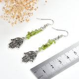 Gemstone Earrings with Silver Plated Casings&Hooks, ERN1028XX