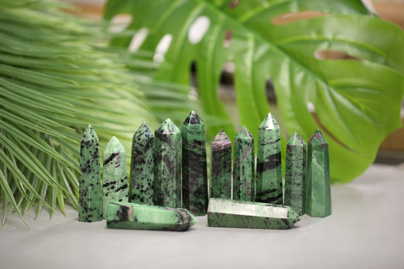 Ruby Zoisite Points 2 lb Wholesale Lot Natural Crystal Tower Obelisk Energy