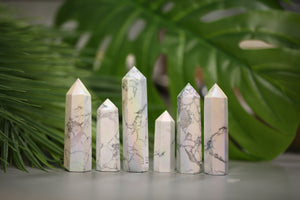 Angel Aura Howlite Points 1 lb Wholesale Lot Natural Crystal Towers Obelisk