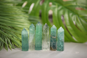 Green Fluorite Points 1 lb Wholesale Lot Natural Crystal Tower Obelisk Energy