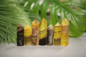 Yellow Fluorite Cylinder Points 2 lb Wholesale Lot Natural Crystal Tower Obelisk Energy