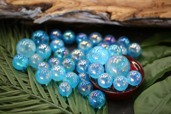 Blue Angel Aura Quartz Crystal Spheres 2 lb Wholesale Lot Energy
