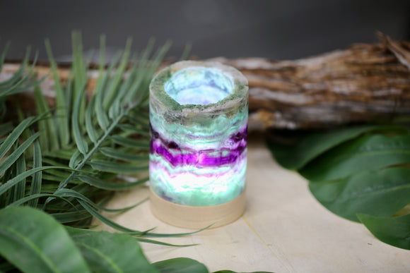Rainbow Fluorite Cylinder Lamp Wholesale Natural Crystal Medium Size Energy
